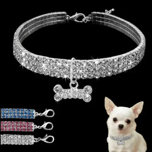 Rhinestone Jewelry Dog Collar