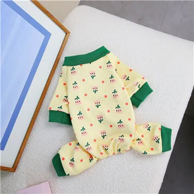 Striped Cat Dog Pijamas Hoodie Jumpsuit Winter Black Orange Pet Clothes For Small Dogs Bichon Long Sleeve Puppy Overalls Pajamas