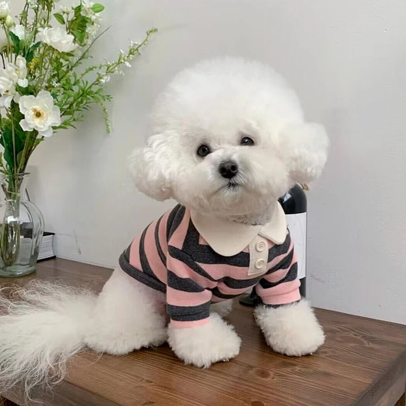 Striped Pet Polo Shirt