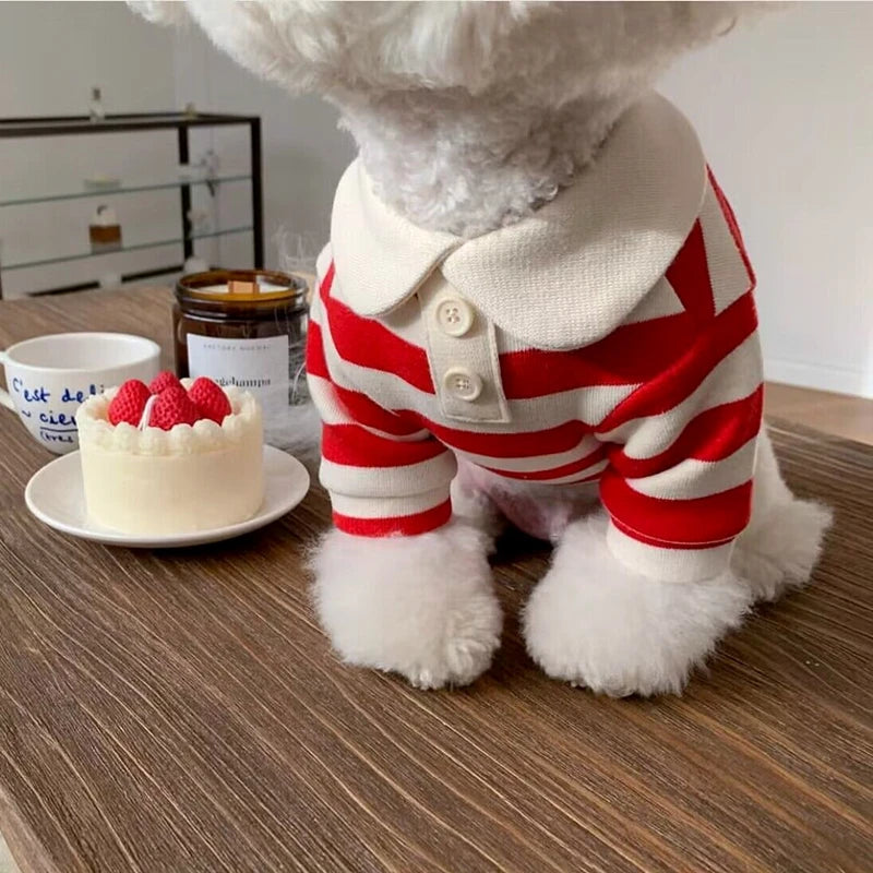 Striped Pet Polo Shirt