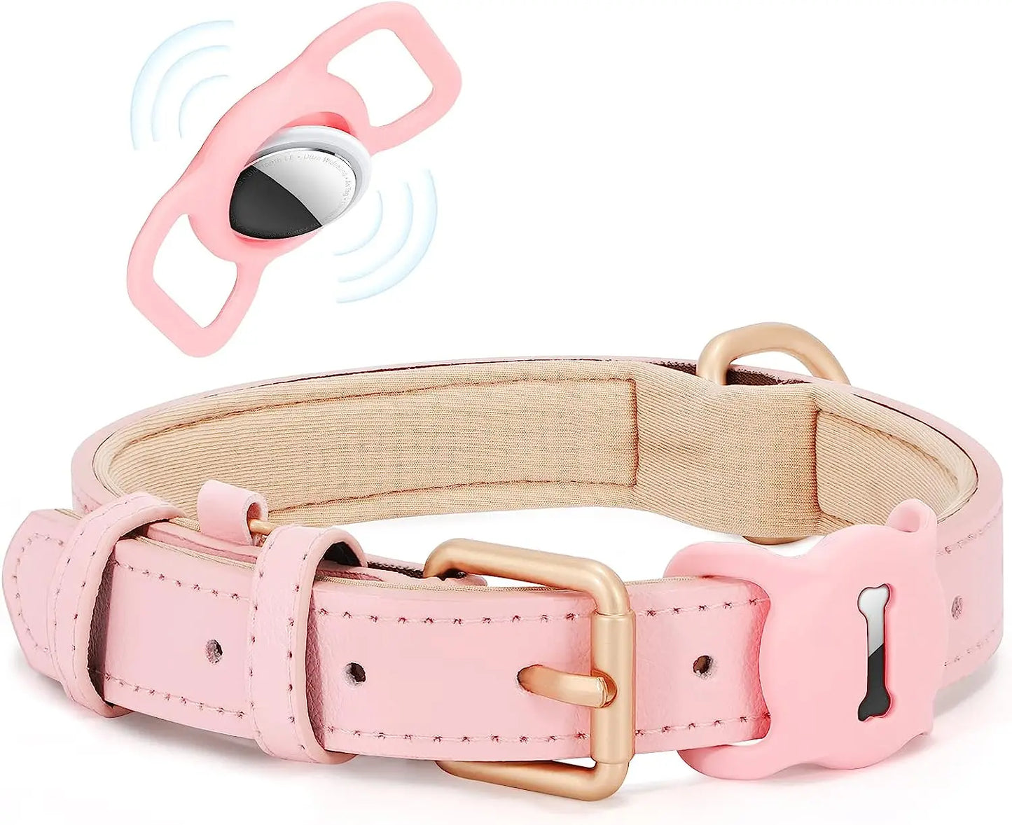 Luxury Dog collar with Air-tag holder
