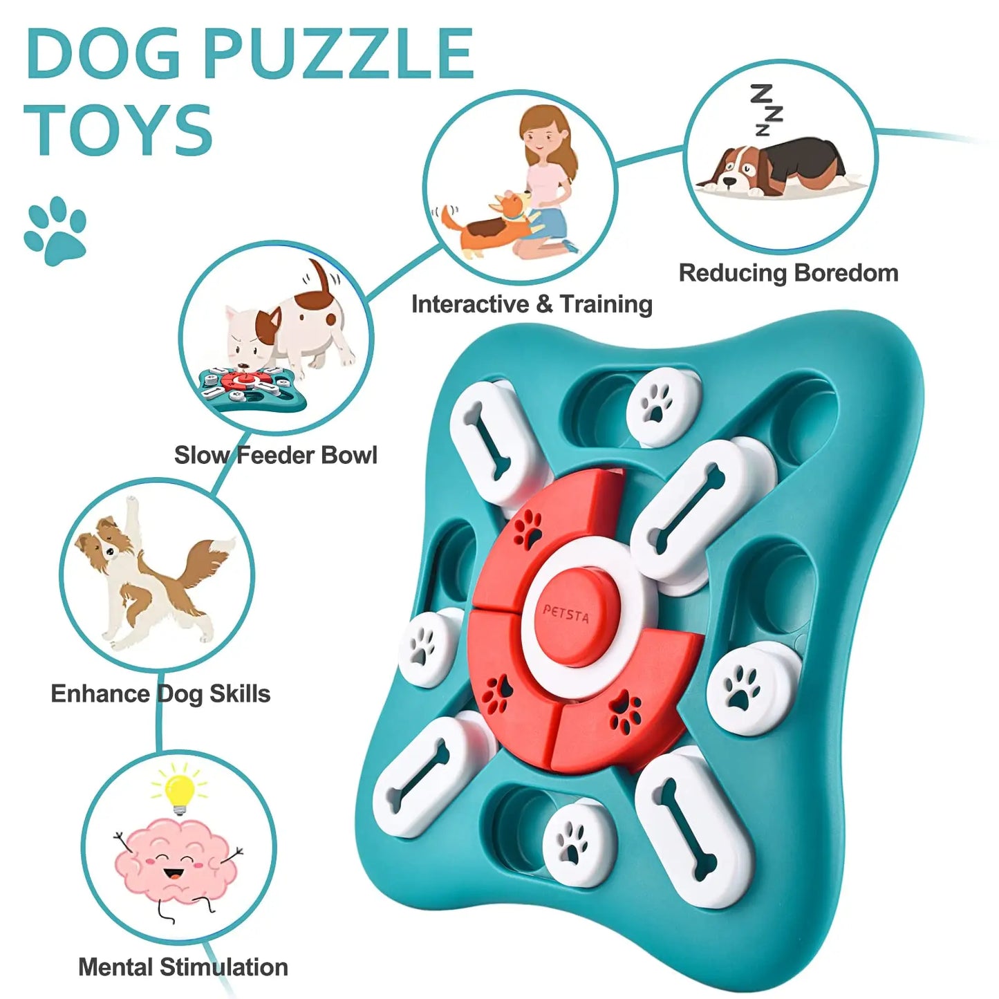 Dog Puzzle Toys, for IQ Training and Brain Stimulation Interactive Mentally Stimulating