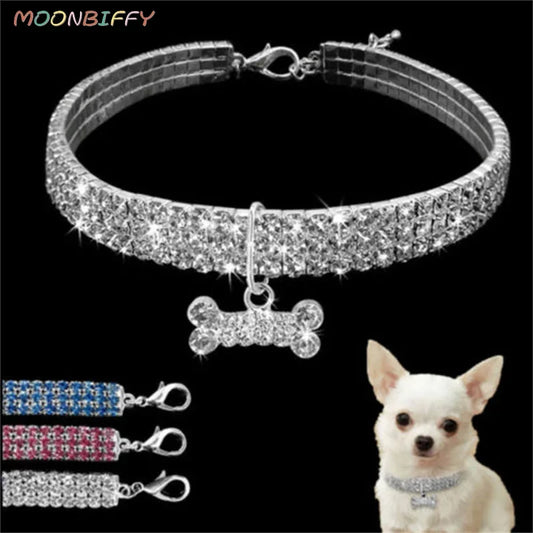 Rhinestone Jewelry Dog Collar