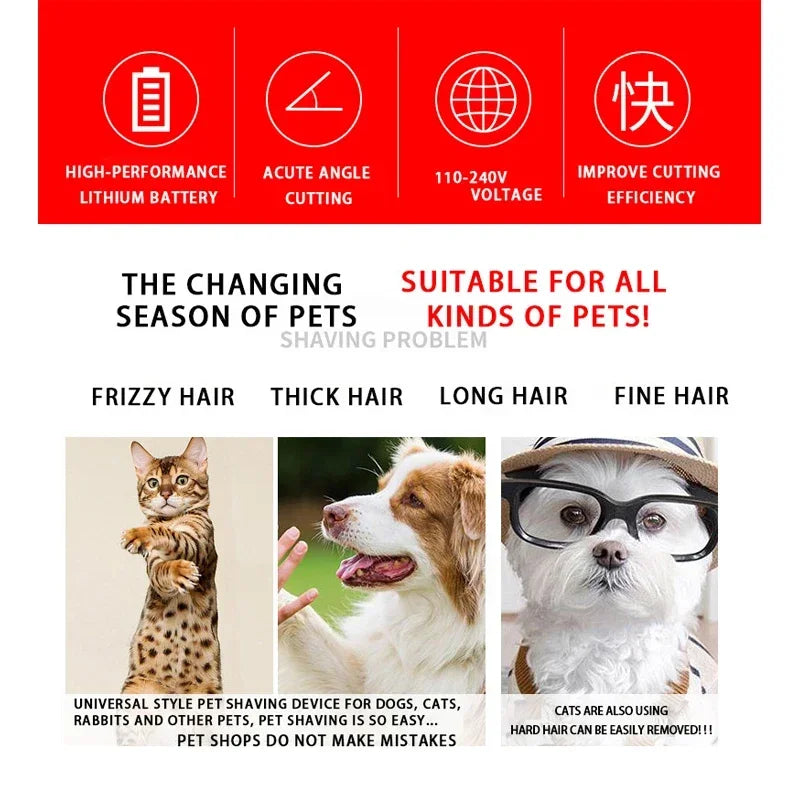 Pro Grooming Kit: Electric Pet Clipper & Trimmer for Dogs & Cats, Professional Haircut Machine Set for Easy Hair Removal