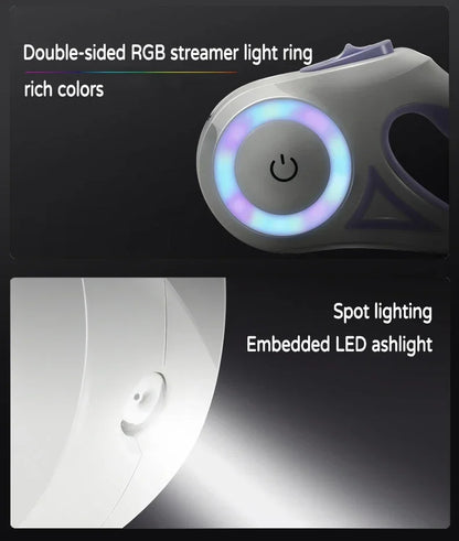 LED Retractable Leash with light