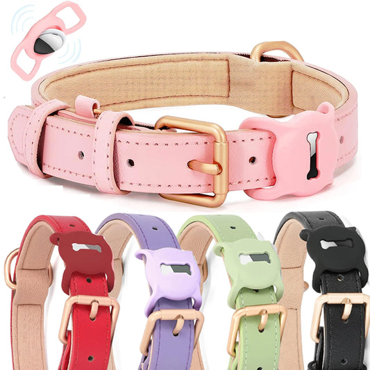 Luxury Dog collar with Air-tag holder