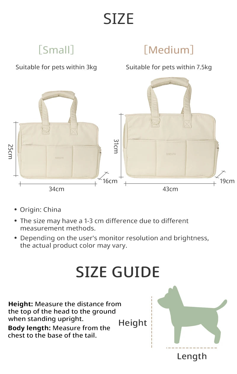 One-shoulder bags to carry small dogs