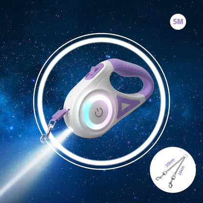 LED Retractable Leash with light