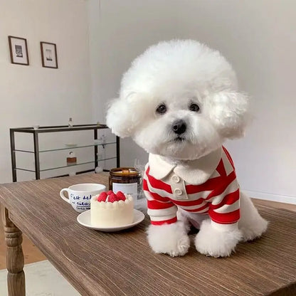 Striped Pet Polo Shirt