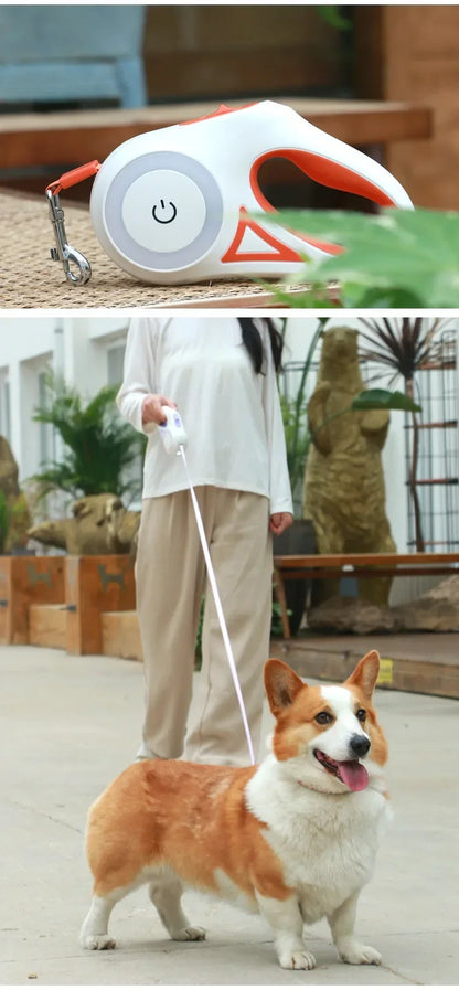 LED Retractable Leash with light
