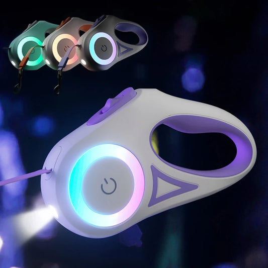 LED Retractable Leash with light