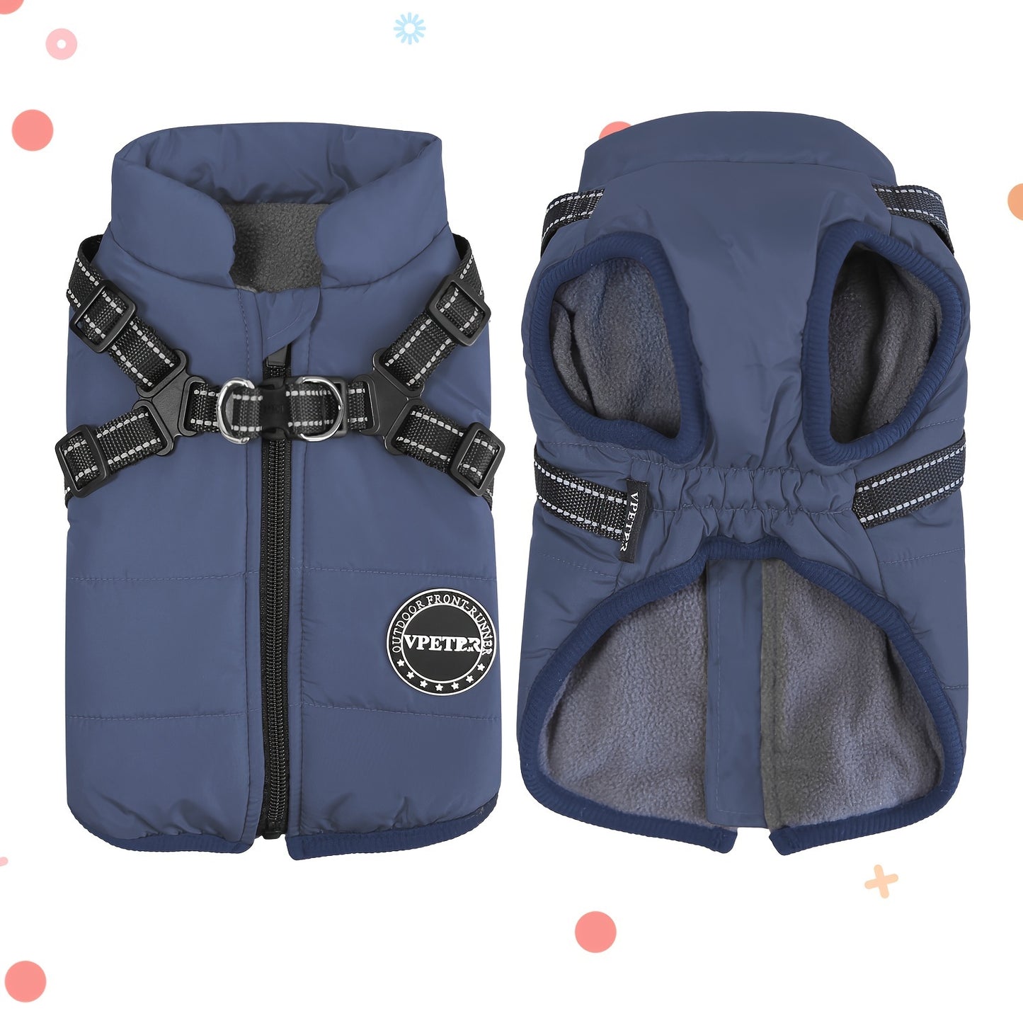 , Adjustable Buckle And Double D-Ring Harness For Small, Medium, And Large Dogs