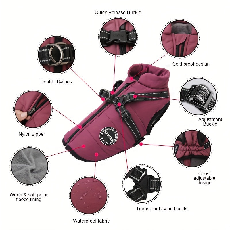 , Adjustable Buckle And Double D-Ring Harness For Small, Medium, And Large Dogs