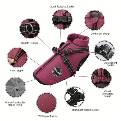 , Adjustable Buckle And Double D-Ring Harness For Small, Medium, And Large Dogs